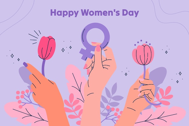 Fondo plano para la celebración del día internacional de la mujer.