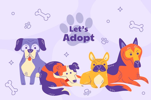 Fondo plano para la celebración del día internacional del perro
