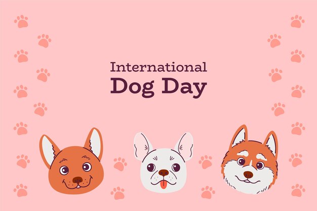 Fondo plano para la celebración del día internacional del perro