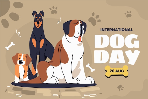 Fondo plano para la celebración del día internacional del perro