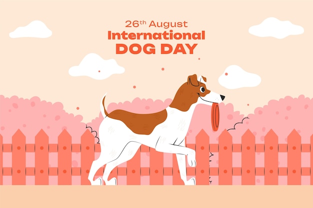 Vector gratuito fondo plano para la celebración del día internacional del perro