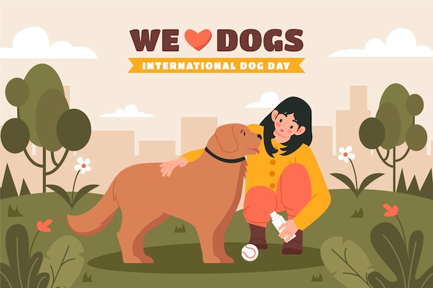 Fondo plano para la celebración del día internacional del perro