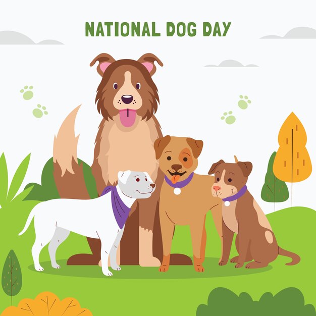 Fondo plano para la celebración del día internacional del perro