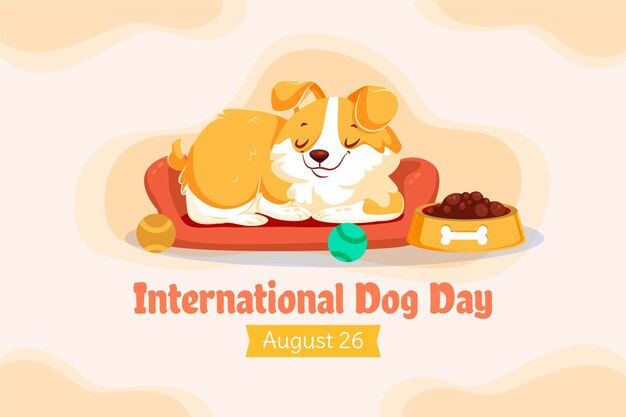 Fondo plano para la celebración del día internacional del perro