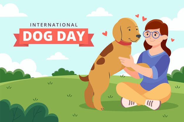 Fondo plano para la celebración del día internacional del perro