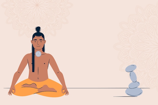 Vector gratuito fondo plano para la celebración del día internacional del yoga