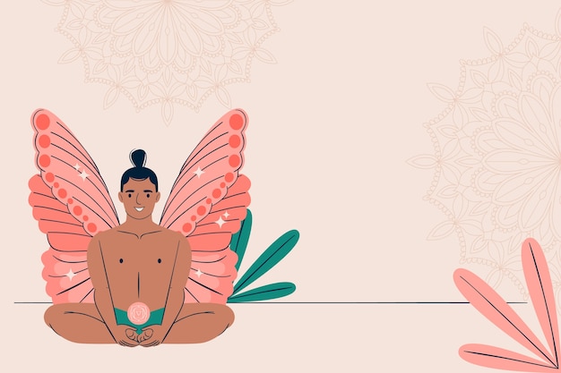 Vector gratuito fondo plano para la celebración del día internacional del yoga