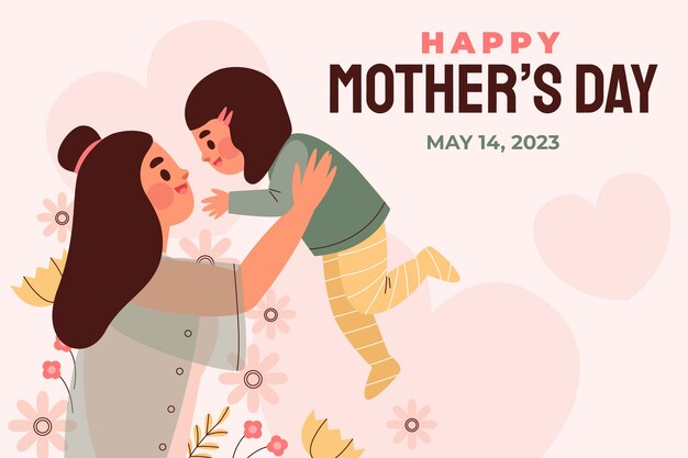 Vector gratuito fondo plano para la celebración del día de la madre