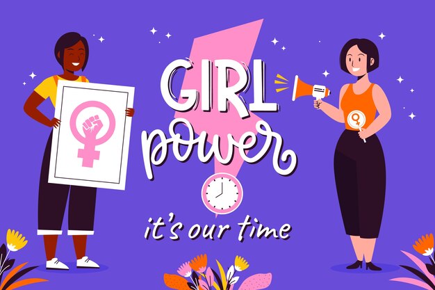 Fondo plano de celebración del día de la mujer