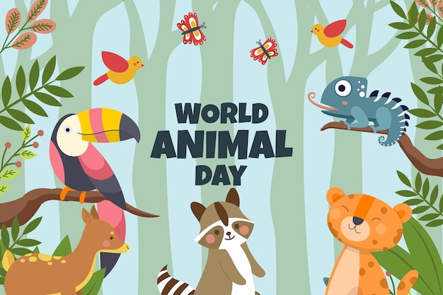 Fondo plano para la celebración del día mundial de los animales