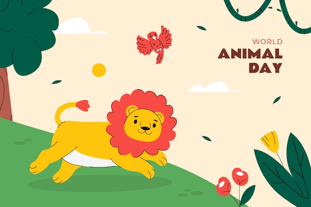 Fondo plano para la celebración del día mundial de los animales