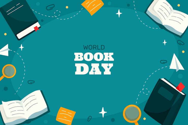 Vector gratuito fondo plano para la celebración del día mundial del libro