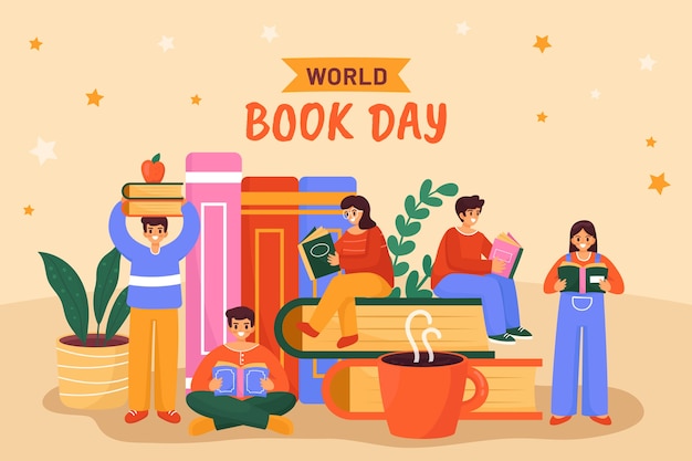 Fondo plano para la celebración del día mundial del libro