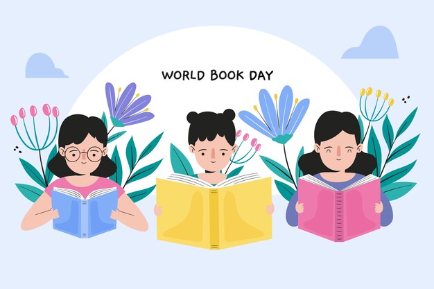 Fondo plano para la celebración del día mundial del libro