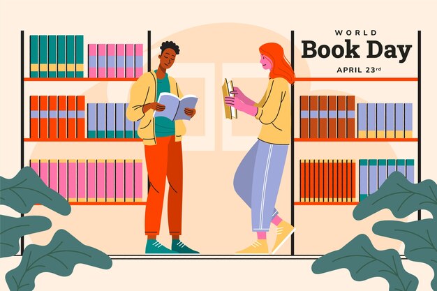 Fondo plano para la celebración del día mundial del libro