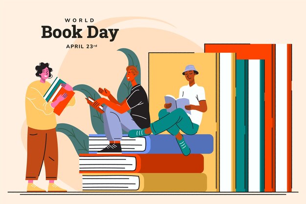 Fondo plano para la celebración del día mundial del libro