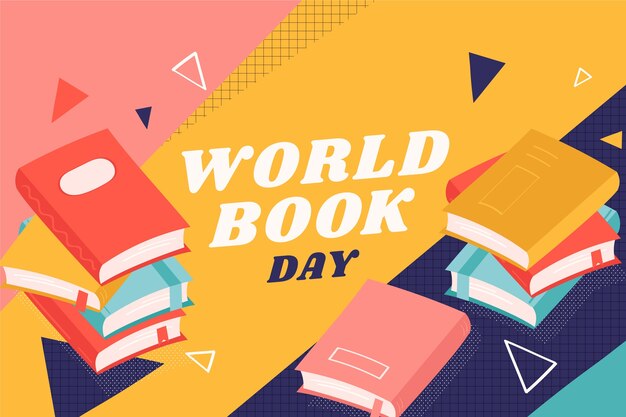 Fondo plano para la celebración del día mundial del libro
