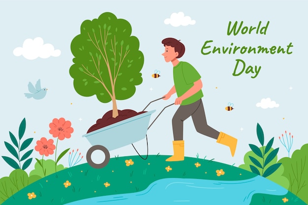 Fondo plano para la celebración del día mundial del medio ambiente