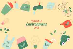 Vector gratuito fondo plano para la celebración del día mundial del medio ambiente