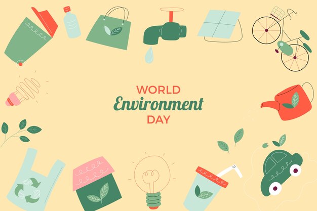 Fondo plano para la celebración del día mundial del medio ambiente