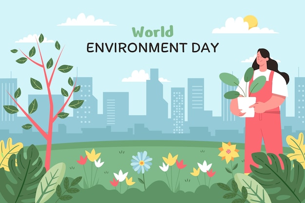 Fondo plano para la celebración del día mundial del medio ambiente