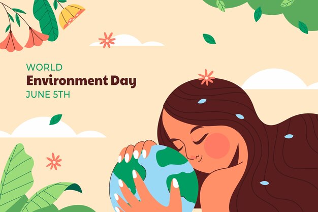 Fondo plano para la celebración del día mundial del medio ambiente