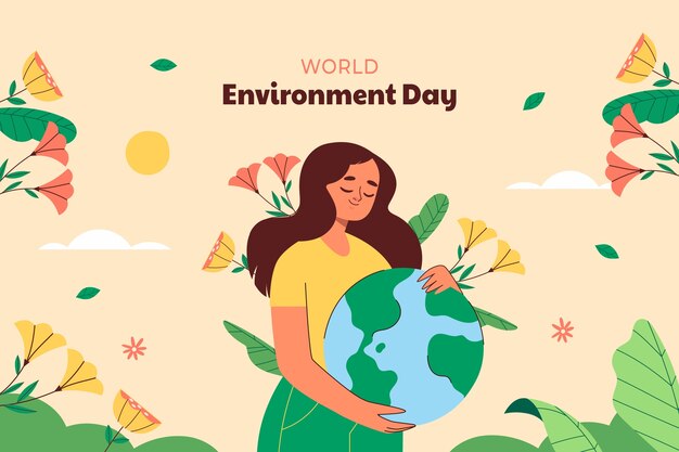 Fondo plano para la celebración del día mundial del medio ambiente