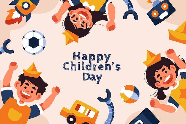 Fondo plano para la celebración del día mundial del niño.