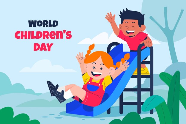 Fondo plano para la celebración del día mundial del niño.