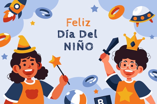 Fondo plano para la celebración del día mundial del niño.