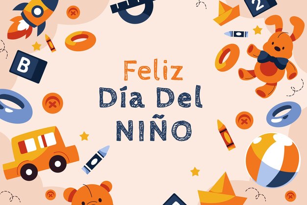 Fondo plano para la celebración del día mundial del niño.