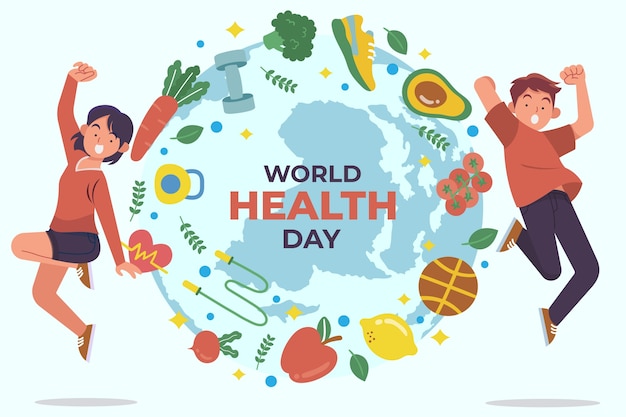 Fondo plano para la celebración del día mundial de la salud