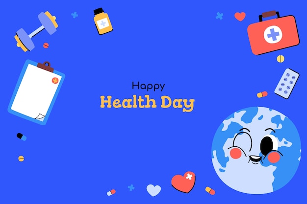 Vector gratuito fondo plano para la celebración del día mundial de la salud