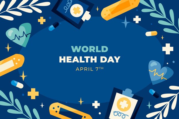 Fondo plano para la celebración del día mundial de la salud