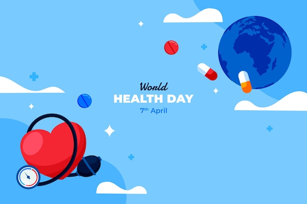 Fondo plano para la celebración del día mundial de la salud