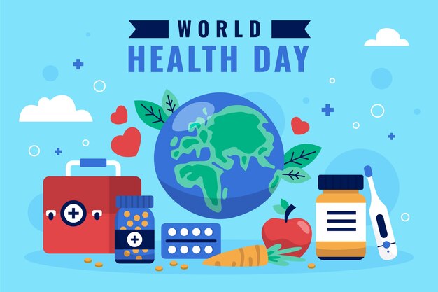 Fondo plano para la celebración del día mundial de la salud