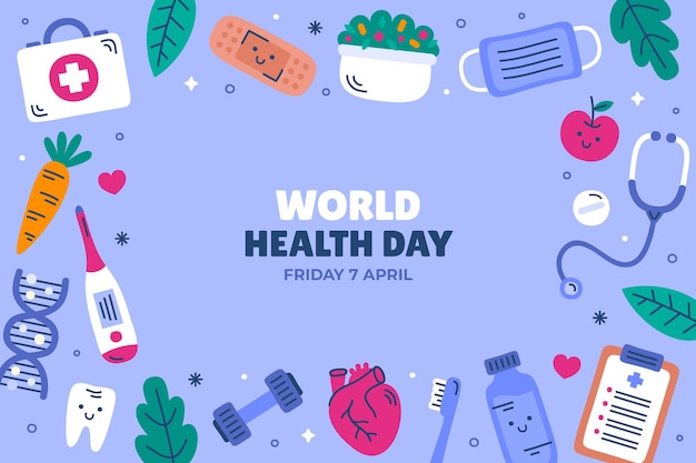 Fondo plano para la celebración del día mundial de la salud