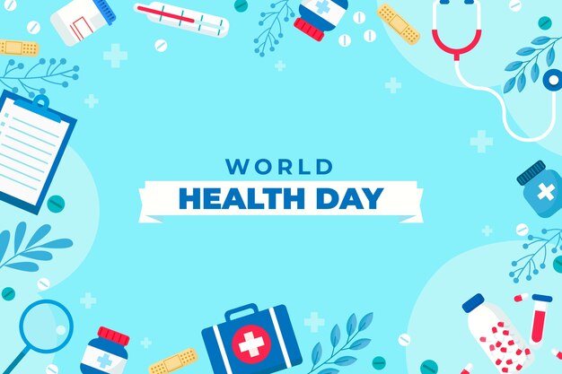 Fondo plano para la celebración del día mundial de la salud
