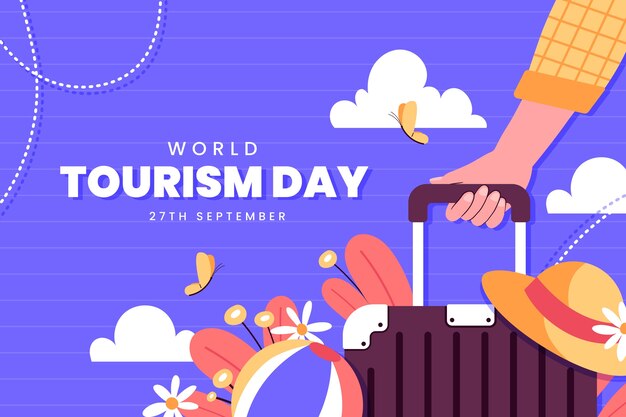 Fondo plano para la celebración del día mundial del turismo