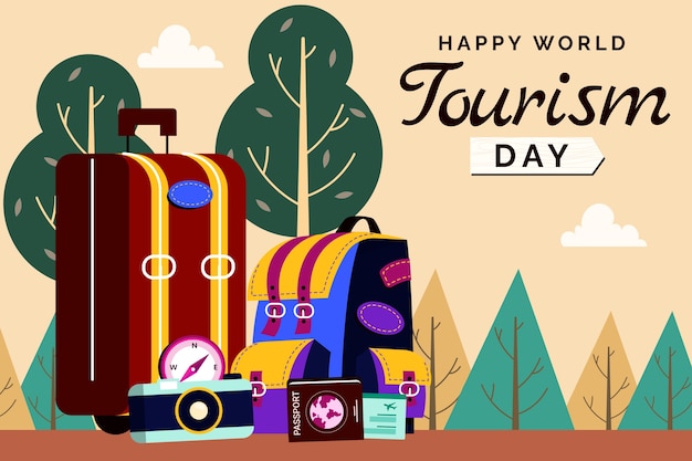 Fondo plano para la celebración del día mundial del turismo