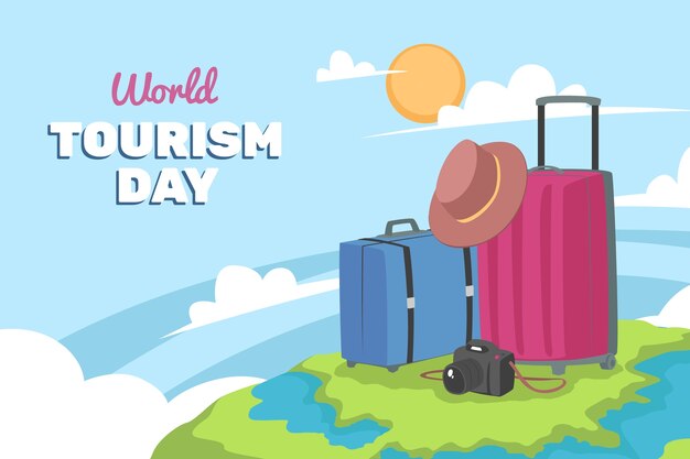 Fondo plano para la celebración del día mundial del turismo
