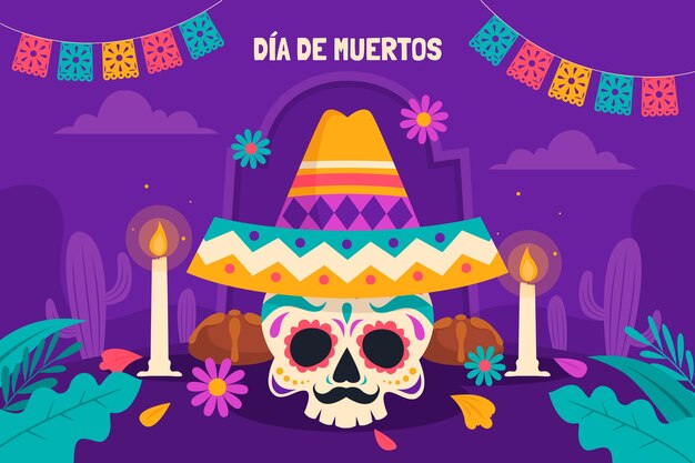 Fondo plano para la celebración del dia de murtos
