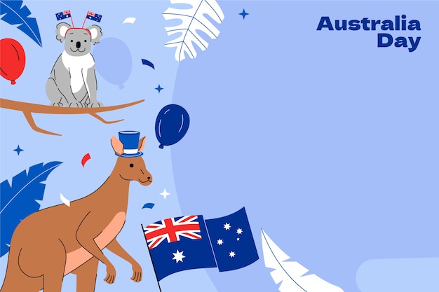 Vector gratuito fondo plano para la celebración del día nacional australiano