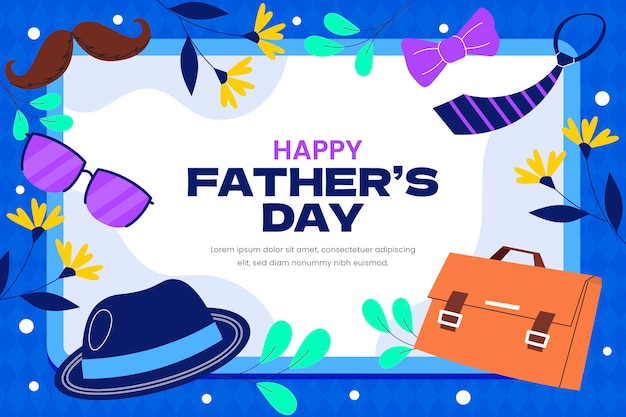 Vector gratuito fondo plano para la celebración del día del padre