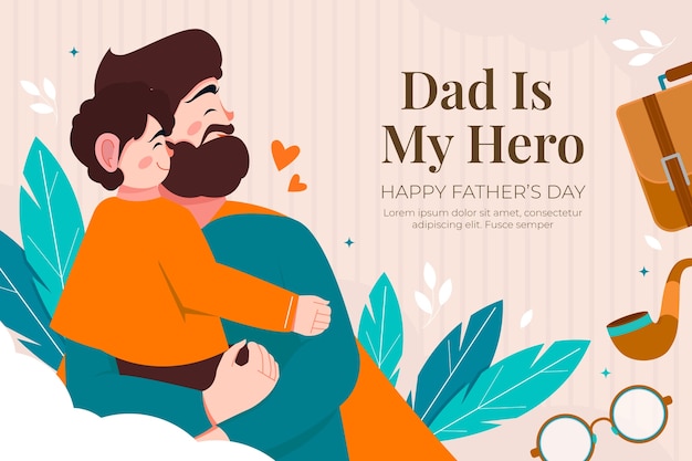 Vector gratuito fondo plano para la celebración del día del padre