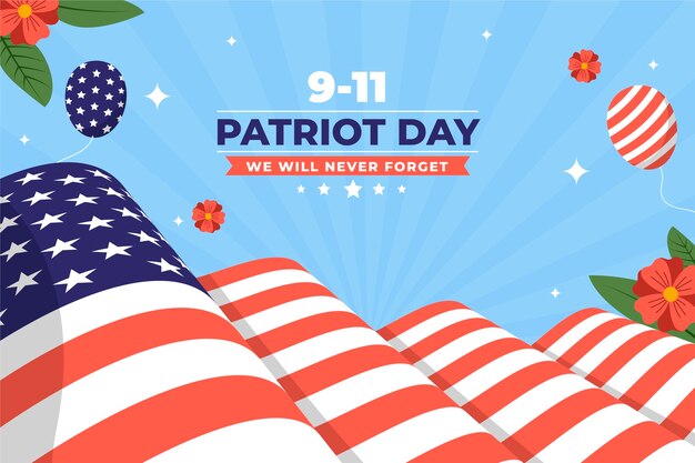 Fondo plano para la celebración del día del patriota del 11 de septiembre