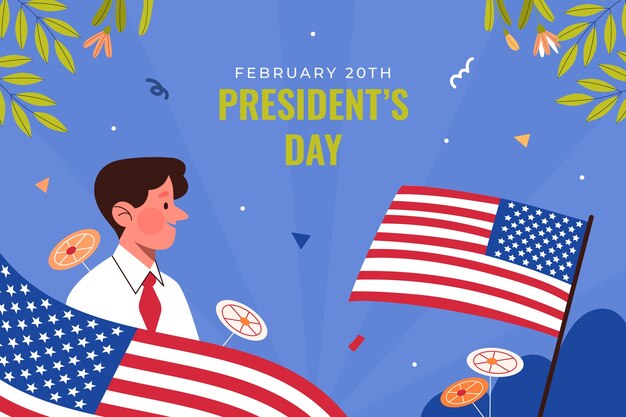 Fondo plano de celebración del día de los presidentes