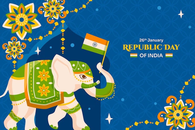 Fondo plano para la celebración del día de la república india