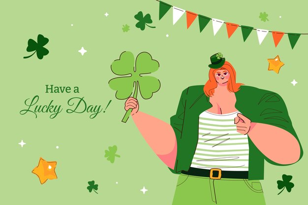El fondo plano para la celebración del día de San Patricio.