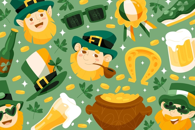 El fondo plano para la celebración del día de San Patricio.